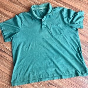 Men’s Eddie Bauer 2XL green jersey knit polo shirt